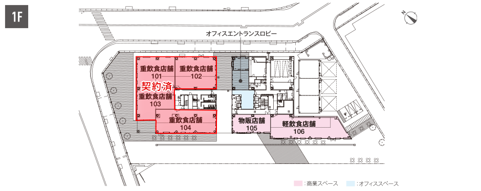 Dタワー富山の商業(yè)施設(shè)エリア區(qū)畫