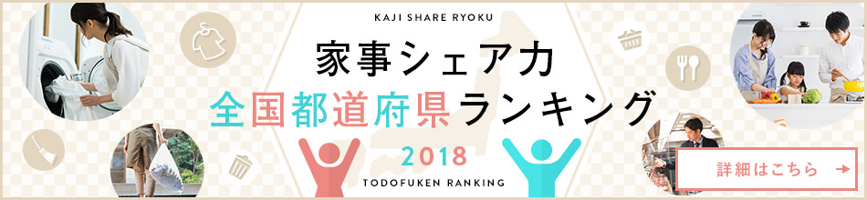 家事シェア力全國都道府県ランキング2018　詳細(xì)はこちら