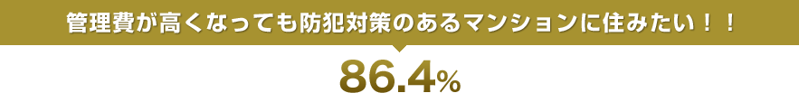 「管理費が高くなっても防犯対策のあるマンションに住みたい!!」 86.4％