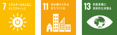 エネルギーをみんなにそしてクリーンに　住み続けられるまちづくりを　気候変動に具體的な対策を