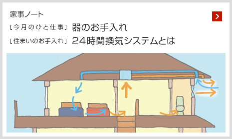 家事ノート [今月のひと仕事]風(fēng)邪を予防して元?dú)荬耍?[住まいのお手入れ]大掃除は無理せず、段取りよく