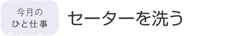 今月のひと仕事 セーターを洗う